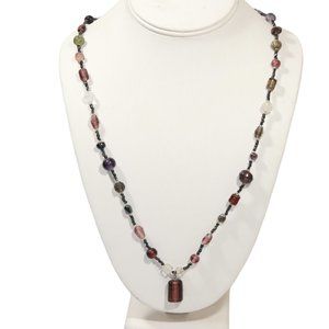 Purple Glass Beaded Handmade Necklace